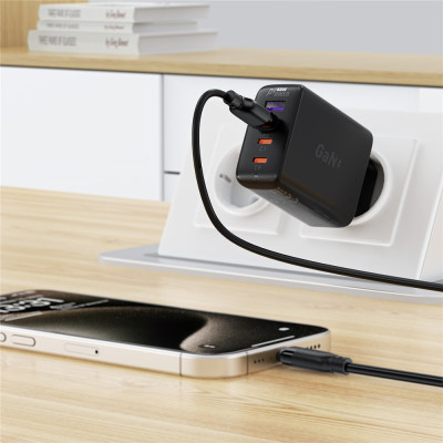 Кабель ACEFAST C16-04, USB to Type-C, 3A, 1.2m ,TPE, TPU connectors, Black