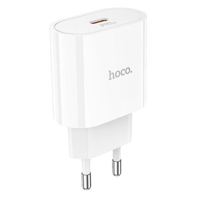 Мережевий зарядний пристрій з кабелем HOCO C94A Metro single port PD20W charger set(Type-C to Type-C) White Мережевий зарядний пристрій з кабелем HOCO C94A Metro single port PD20W charger set(Type-C to Type-C) White