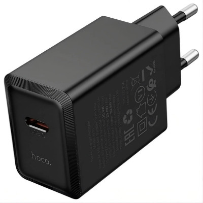 Мережевий зарядний пристрій HOCO N70 Nuevo single port PD30W charger set(C to iP) Black