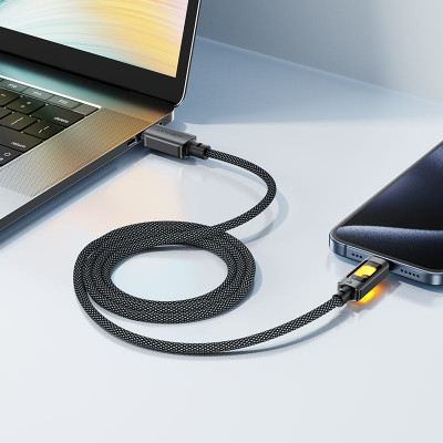 Кабель ACEFAST C21-03, Type-C to Type-C, 60W, 1.2m, Nylon, Aluminum Alloy connectors, Black Кабель ACEFAST C21-03, Type-C to Type-C, 60W, 1.2m, Nylon, Aluminum Alloy connectors, Black