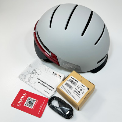 Захисний шолом Livall BH51M NEO (L) Sandstone Grey (57-61см), акустика, мікрофон, сигнали поворотів та стопів, додаток, пульт BR80, Bluetooth