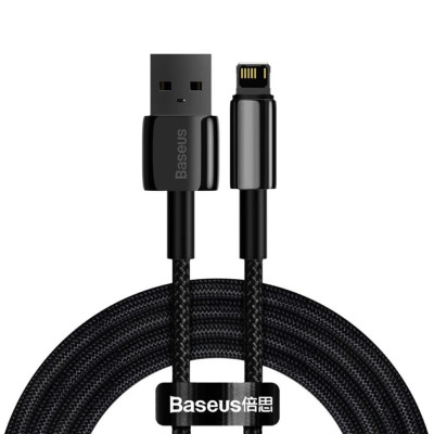 Кабель Baseus Tungsten Gold Fast Charging Data Cable USB to iP 2.4A 2m Black Кабель Baseus Tungsten Gold Fast Charging Data Cable USB to iP 2.4A 2m Black