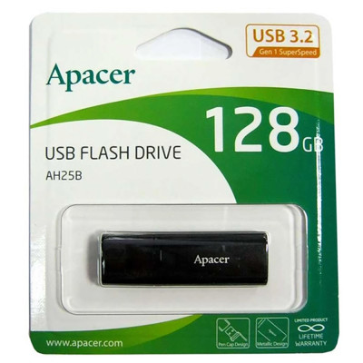 Флеш-накопичувач Apacer USB 3.2 Gen 1 AH25B 128Gb Black