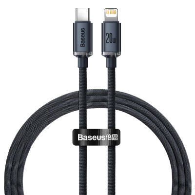 Кабель Baseus Crystal Shine Series Fast Charging Data Cable Type-C to iP 20W 1.2m Black Кабель Baseus Crystal Shine Series Fast Charging Data Cable Type-C to iP 20W 1.2m Black