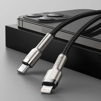 Кабель Baseus Cafule Series Metal Data Cable Type-C to iP PD 20W 1m Black Кабель Baseus Cafule Series Metal Data Cable Type-C to iP PD 20W 1m Black