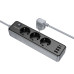 Мережевий подовжувач BOROFONE BAC8 Power 3-position socket(1C3A)(EU/GER)(L=3M) Black Мережевий подовжувач BOROFONE BAC8 Power 3-position socket(1C3A)(EU/GER)(L=3M) Black