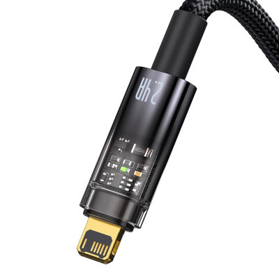 Кабель Baseus Explorer Series Auto Power-Off Fast Charging Data Cable USB to IP 2.4A 1m Black Кабель Baseus Explorer Series Auto Power-Off Fast Charging Data Cable USB to IP 2.4A 1m Black