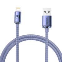 Кабель Baseus Crystal Shine Series Fast Charging Data Cable USB to iP 2.4A 1.2m Purple Кабель Baseus Crystal Shine Series Fast Charging Data Cable USB to iP 2.4A 1.2m Purple
