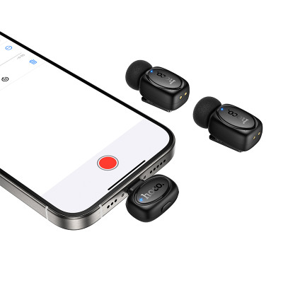 Бездротова мікрофонна система HOCO L19 Graceful dual-mic (iP/Type-C) Black