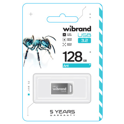 Флеш-накопичувач Wibrand USB 3.2 Gen1 Ant 128GB Silver