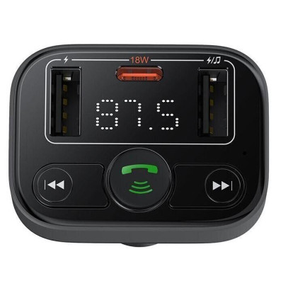 АЗП з FM-модулятором Baseus S-09 Lite Series Car FM Transmitter Cluster Black