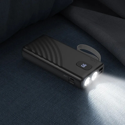Зовнішній акумулятор HOCO J129A Nature flashlight power bank(20000mAh) Black