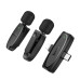 Бездротова мікрофонна система HOCO L15 Dual-mic clip-on wireless digital microphone (iP/Type-C) Black