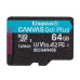 Карта пам'яті microSDXC (UHS-1 U3) Kingston Canvas Go! Plus 64Gb class 10 A2 V30 (R200MB/s)