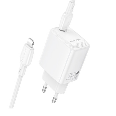 Сетевое зарядное устройство BOROFONE BN28 Fuente single port PD30W charger (EU) White Сетевое зарядное устройство BOROFONE BN28 Fuente single port PD30W charger (EU) White