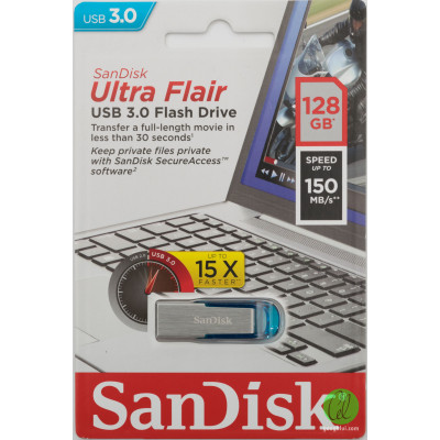 Флеш-накопичувач SanDisk USB 3.0 Ultra Flair 128Gb Blue Флеш-накопичувач SanDisk USB 3.0 Ultra Flair 128Gb Blue