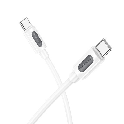 Кабель BOROFONE BX114 Structure 60W silicone charging data cable C to C White