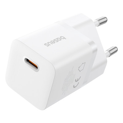 Мережевий зарядний пристрій з кабелем Baseus GaN5 Fast Charger (mini) 1C 25W EU Moon White (with: Fast Charging Data Cable Type-C) Мережевий зарядний пристрій з кабелем Baseus GaN5 Fast Charger (mini) 1C 25W EU Moon White (with: Fast Charging Data Cable Type-C)