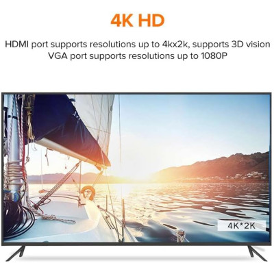 USB-хаб UGREEN USB Type C to HDMI + VGA Converter (White)