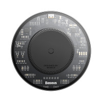 Бездротовий зарядний пристрій Baseus Simple 2 Wireless Charger 15W Cluster Black（Include: Cable Type-C To Type-C 24W 12V/2A 1m Cluster Black)