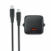 Мережевий зарядний пристрій з кабелем ACEFAST A117 PD20W mini GaN fast charger set(P16),black  Black