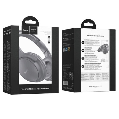 Бездротові накладні навушники HOCO W40 Mighty BT headphones Gray