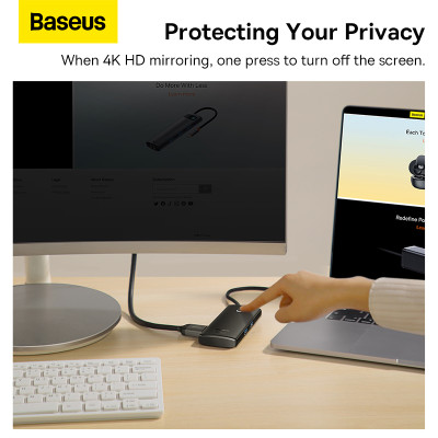 USB-хаб Baseus Lite Series 6-Port Type-C HUB Docking Station (Type-C to HDMI+USB3.0*2+PD+SD/TF) Black USB-хаб Baseus Lite Series 6-Port Type-C HUB Docking Station (Type-C to HDMI+USB3.0*2+PD+SD/TF) Black