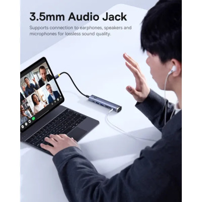 USB-хаб Baseus UltraJoy Series 7-Port HUB AIR Space Grey (Type-C to HDMI4K@60Hz*1+USB3.0*2+PD*1+SD/TF3.0*1+3.5mm*1) USB-хаб Baseus UltraJoy Series 7-Port HUB AIR Space Grey (Type-C to HDMI4K@60Hz*1+USB3.0*2+PD*1+SD/TF3.0*1+3.5mm*1)