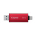 Портативний SSD Kingston Dual USB-A/C 512GB Dual Portable 1050MB/s USB 3.2 Gen 2 Red/Black