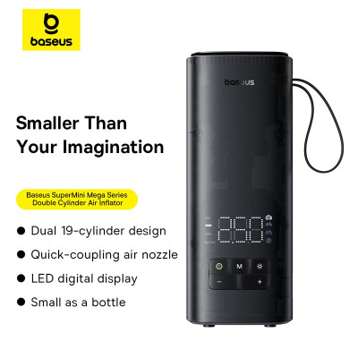 Автомобільний насос Baseus SuperMini Mega Series Double Cylinder Air Inflator Cluster Black