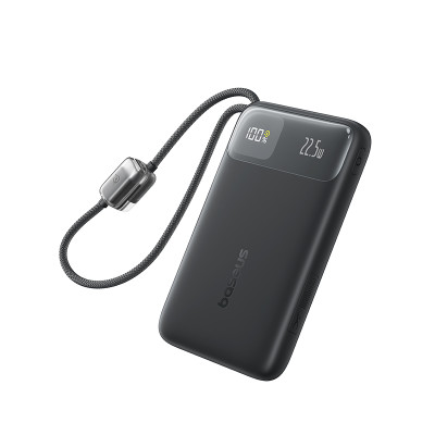 Зовнішній акумулятор Baseus EnerFill FC11 Digital Display Power Bank with Dual Built-in Cables 10000mAh 22.5W Cosmic Black