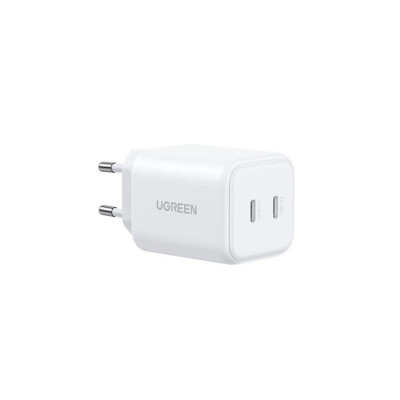 Мережевий зарядний пристрій UGREEN X526 45W Dual USB-C GaN Fast Charger EU White Мережевий зарядний пристрій UGREEN X526 45W Dual USB-C GaN Fast Charger EU White