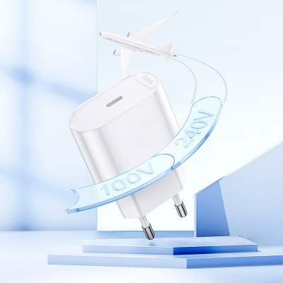 Мережевий зарядний пристрій HOCO C109A(PD20W) Fighter single port PD20W charger White Мережевий зарядний пристрій HOCO C109A(PD20W) Fighter single port PD20W charger White