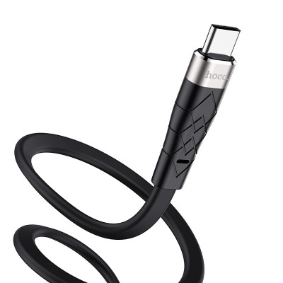 Кабель HOCO X53 USB to Type-C 3A, 1m, silicone, aluminum connectors, Black Кабель HOCO X53 USB to Type-C 3A, 1m, silicone, aluminum connectors, Black