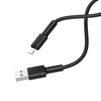 Кабель BOROFONE BX31 USB to iP 2.4A, 1m, silicone, TPE connectors, Black Кабель BOROFONE BX31 USB to iP 2.4A, 1m, silicone, TPE connectors, Black