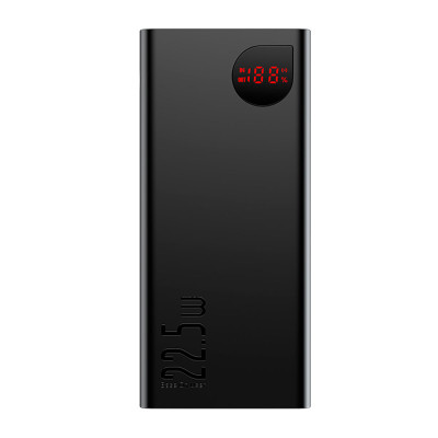 Зовнішній акумулятор Baseus Adaman Digital Display Fast Charge Power Bank 40000mAh 22.5W Black Зовнішній акумулятор Baseus Adaman Digital Display Fast Charge Power Bank 40000mAh 22.5W Black