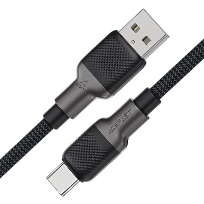 Кабель ACEFAST C10-04 USB to Type-C 3A, 1.2m, silicone, zinc connectors, Black Кабель ACEFAST C10-04 USB to Type-C 3A, 1.2m, silicone, zinc connectors, Black