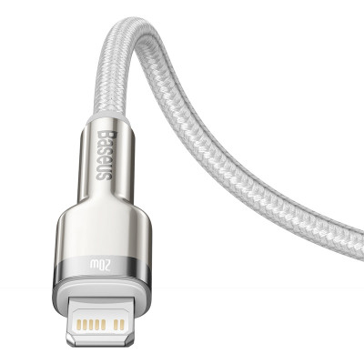 Кабель Baseus Cafule Series Metal Data Cable Type-C to iP PD 20W 2m White Кабель Baseus Cafule Series Metal Data Cable Type-C to iP PD 20W 2m White