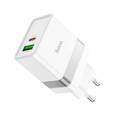 Мережевий зарядний пристрій HOCO N21 Extension speed PD30W+QC3.0 charger set(C to iP) White