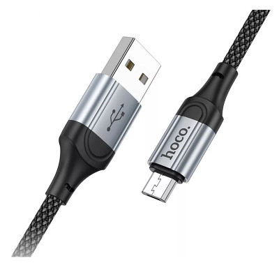 Кабель HOCO X102 USB to Micro 2.4A, 1m, nylon, aluminum connectors, Black Кабель HOCO X102 USB to Micro 2.4A, 1m, nylon, aluminum connectors, Black