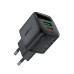 Мережевий зарядний пристрій ACEFAST A116 PD35W GaN charger (USB-A+USB-C) with digital display Black