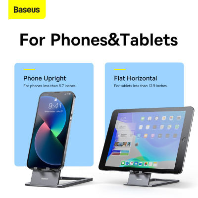 Підставка для телефона Baseus Foldable Metal Desktop Holder Gray Підставка для телефона Baseus Foldable Metal Desktop Holder Gray
