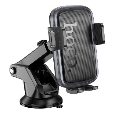 Автотримач для телефона HOCO H79 Vista push-type car holder (center console) Black Metal Gray
