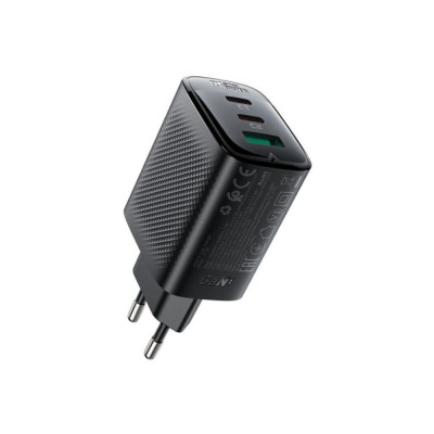 Мережевий зарядний пристрій ACEFAST A108 PD67W GaN (2*USB-C+USB-A) charger Black Мережевий зарядний пристрій ACEFAST A108 PD67W GaN (2*USB-C+USB-A) charger Black
