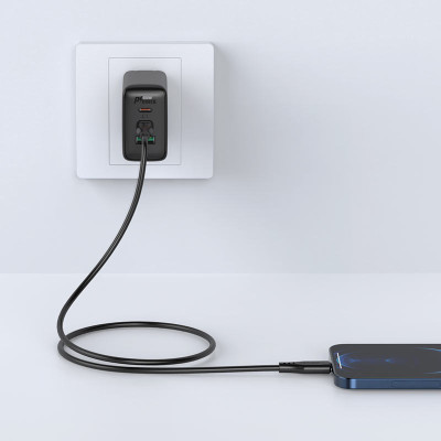 Кабель ACEFAST C3-01 Type-C to iP 3A, 30W, TPE, TPE connectors, Black