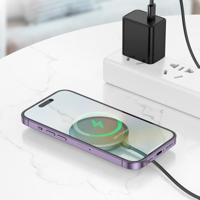 Бездротовий зарядний пристрій HOCO CW52 Enjoy magnetic wireless fast charging Black