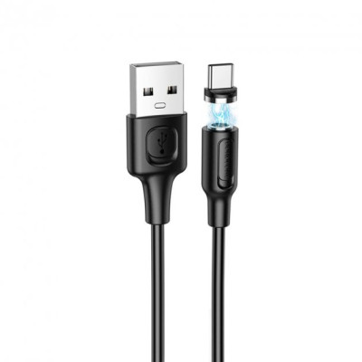 Кабель BOROFONE BX41 USB to Type-C 2.4A, 1m, PVC, PVC connectors, magnetic, Black Кабель BOROFONE BX41 USB to Type-C 2.4A, 1m, PVC, PVC connectors, magnetic, Black