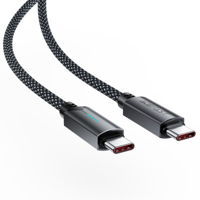 Кабель ACEFAST C19-03, Type-C to Type-C, 60W, 1.2m, Nylon Braid, Aluminum Alloy connectors, Black