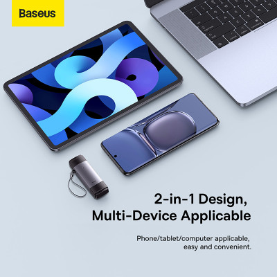 USB-хаб Baseus Lite Series USB-A & Type-C  to SD/TF Card Reader  Grey