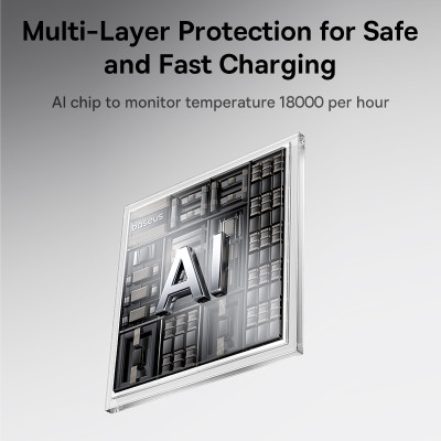 Зовнішній акумулятор Baseus EnerFill FC11 Digital Display Power Bank with Dual Built-in Cables 10000mAh 22.5W Cosmic Black